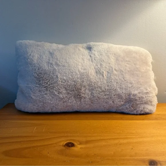 Fuzzy White Throw Pillow - Picture 1 of 3